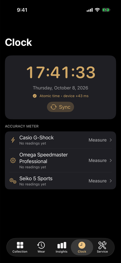 Atomic clock and accuracy meter